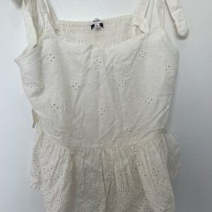 Madewell Cream Eyelet Top